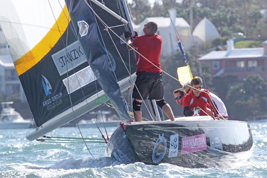 Polish match racer Stancyzk mastered the conditions today. © Charles Anderson /Argo Group Gold Cup
